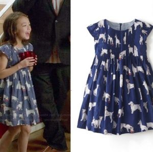 Mini BODEN Girls Dress w/Dogs 7/8